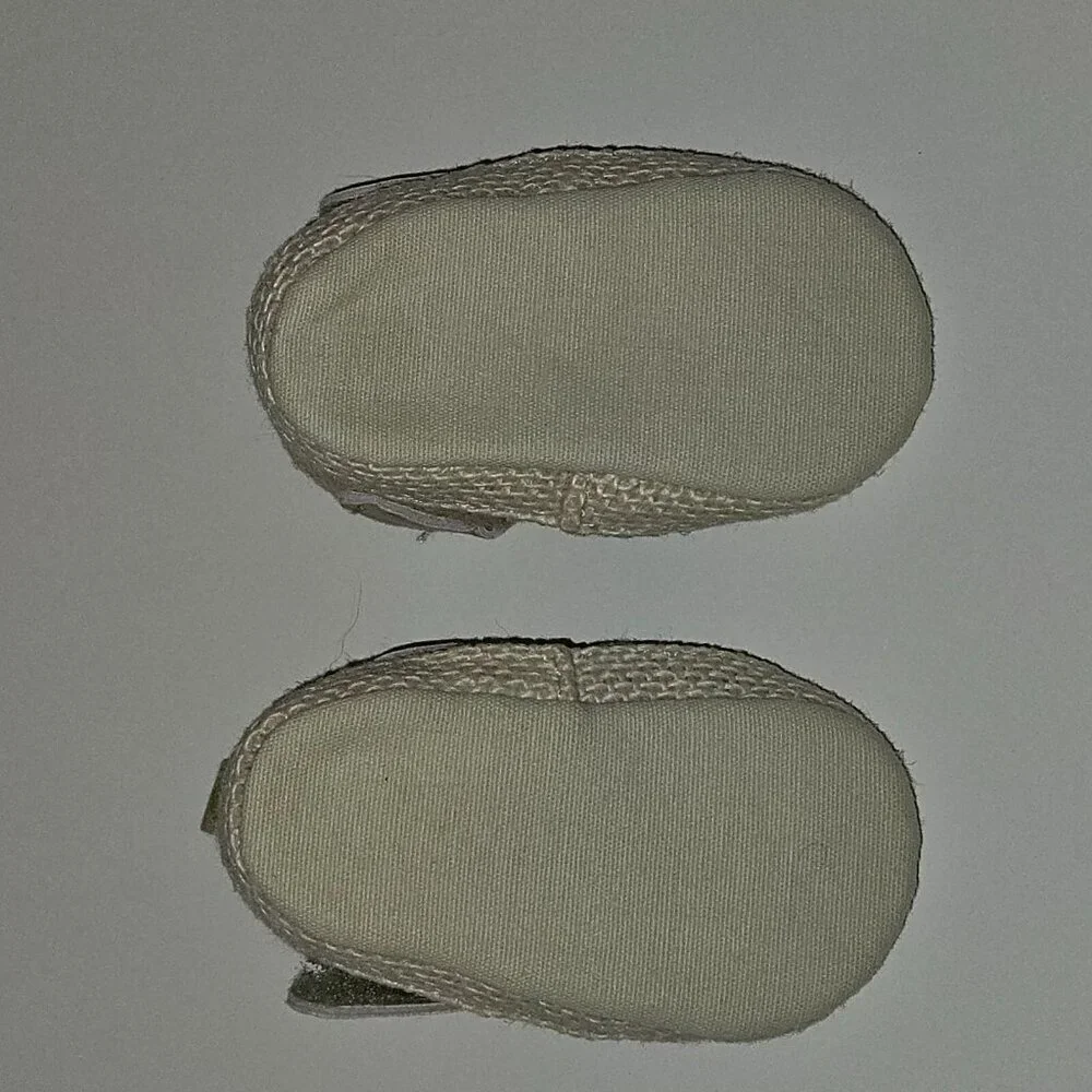 First Steps Stepping Stones Tan Baby Shoes Textile Upper Straps Size 3-6 Months